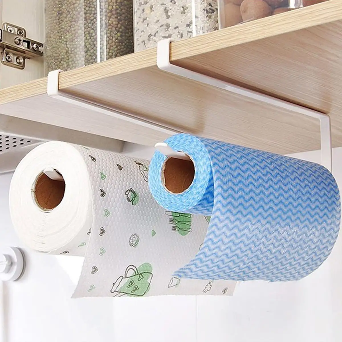 Uchwyt na papier toaletowy ręcznik półka wisząca półka do przechowywania w łazience wieszak na papier toaletowy domowa kuchnia bibułka akcesoria uchwyt naścienny wieszak kuchenny